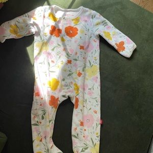 Magnetic Me floral velour footie